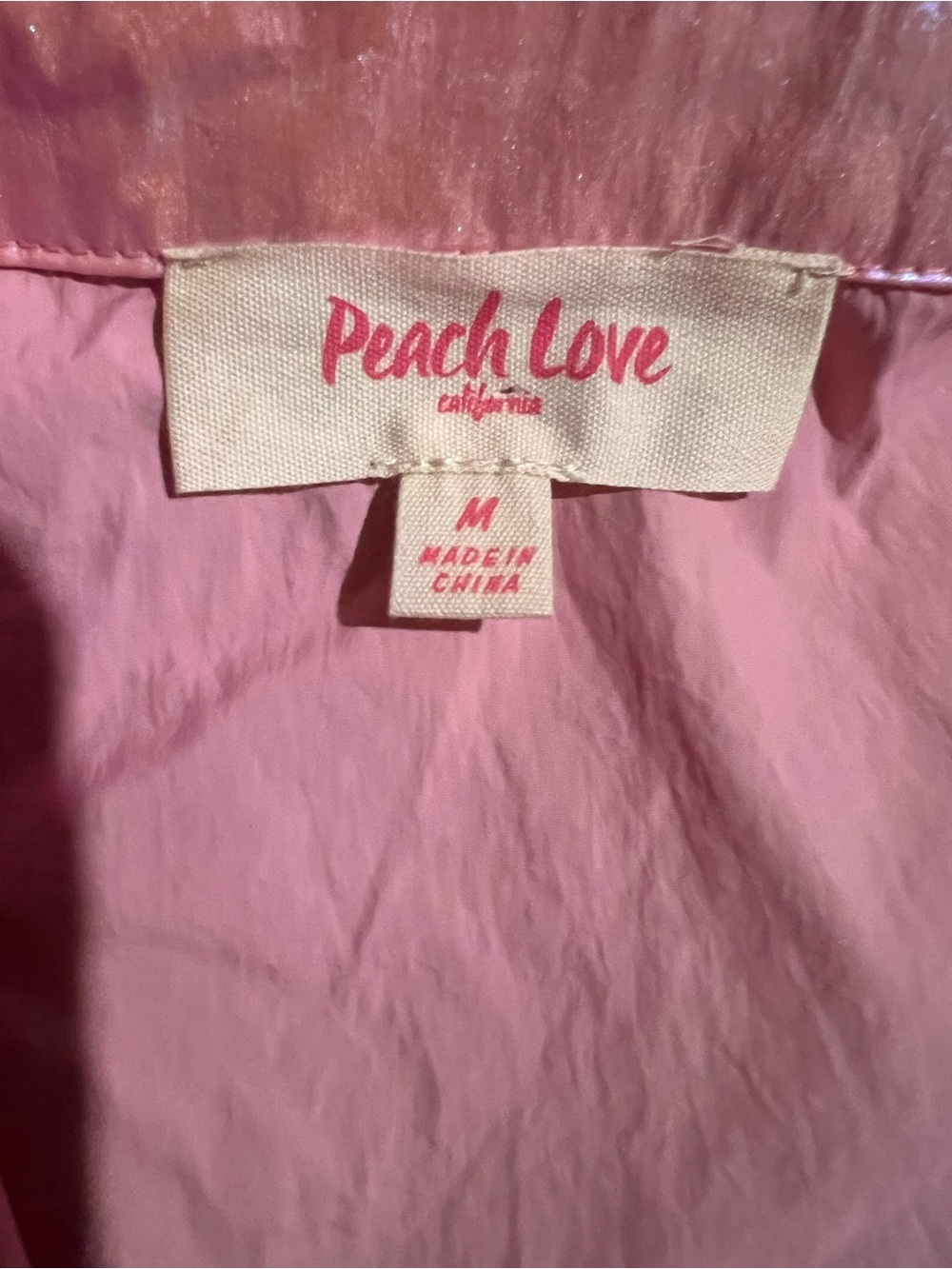 Peach Love California Iridescent Star Sequins Puff Sleeve Babydoll Dress M - Picture 4 of 5
